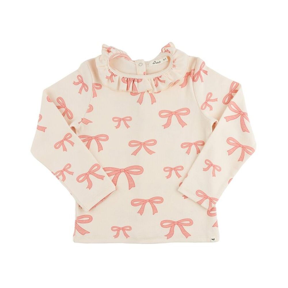 Oh Baby! Girls  Pink Bows Baby Rib Emily Tee